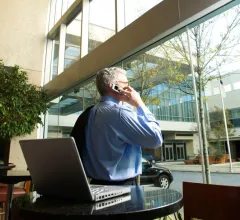 CIO on the phone at a hospital.