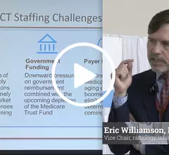 Former SCCT president Eric Williamson, MD, FSCCT, vice chair for radiology informatics and AI at Mayo Clinic, presented the session one staffing challenges and provided insights into recruitment and retention strategies for physicians and technologists in the field. #SCCT #SCCT23 #SCCT2023 #cardiovascularbusiness