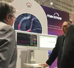 Merative Merge Hemo being demonstrated to attendees at the America College of Cardiology (ACC) 2023 meeting. The system was ranked the best hemodynamic system by end-users in the 2023 "Best in KLAS" ratings. Photo by Dave Fornell