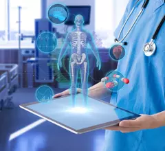 Tablet projecting metaphorical medical hologram